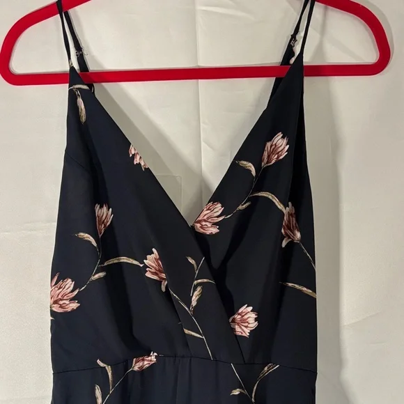 Lush Navy Maxi Dress with Pink Floral Print - Picture 4 of 11